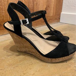 Charles by Charles David Black Wedge Sandals